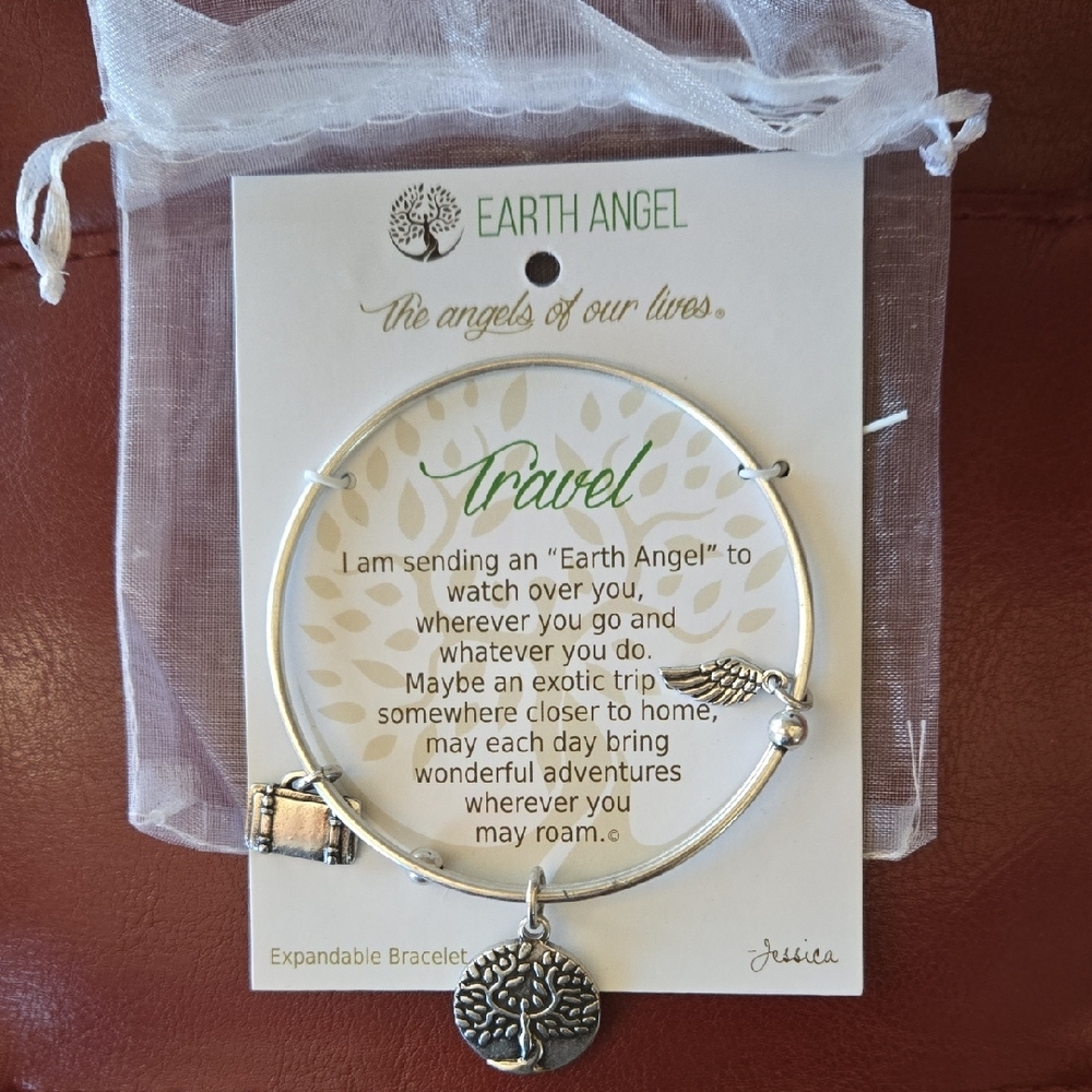 Earth Angel Silver Travel Tree of Life Expandable Bracelet